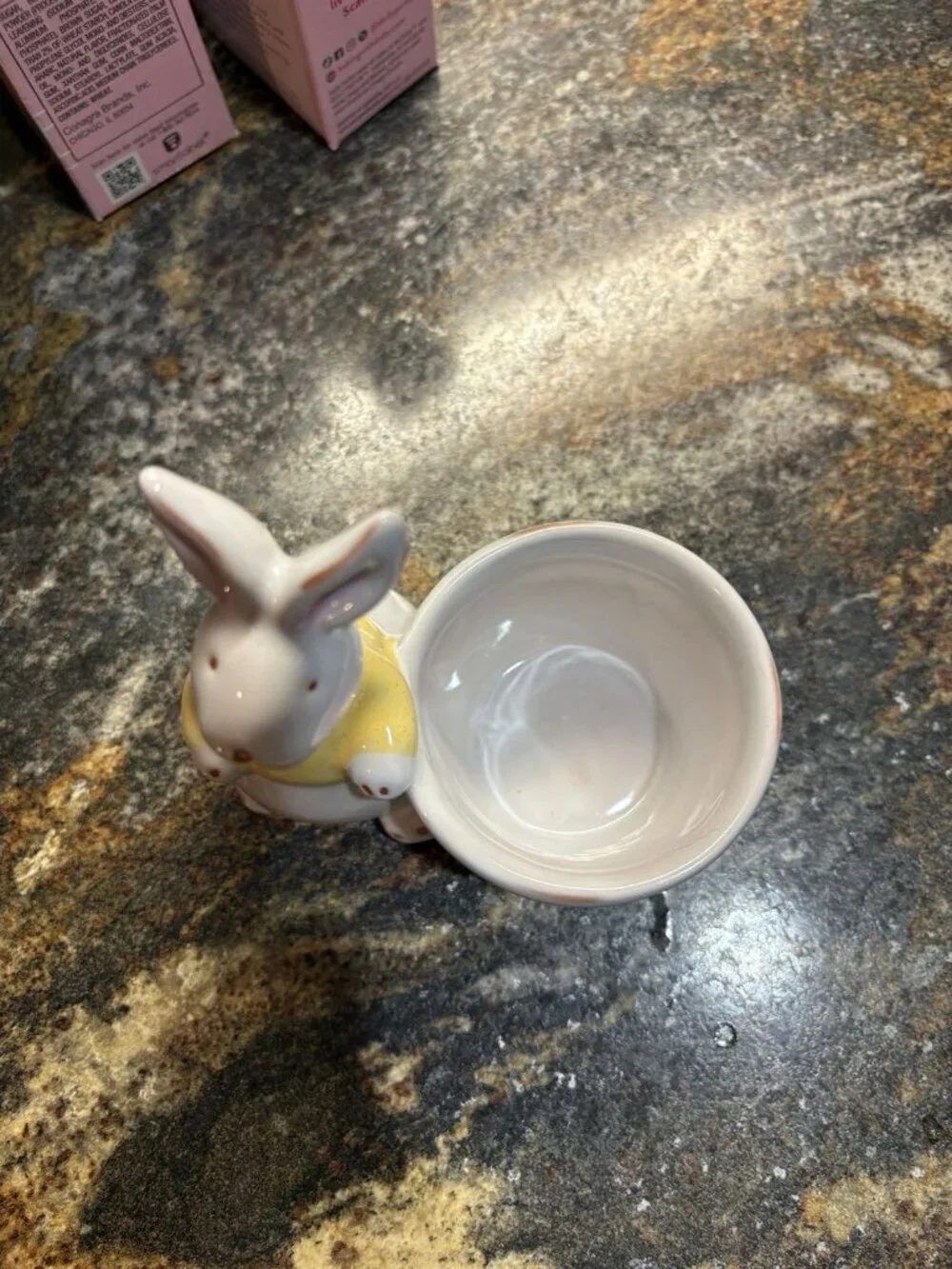 Sur La Table Easter Bunny Rabbit Container Ceramic Porcelain Holder 5 Inches